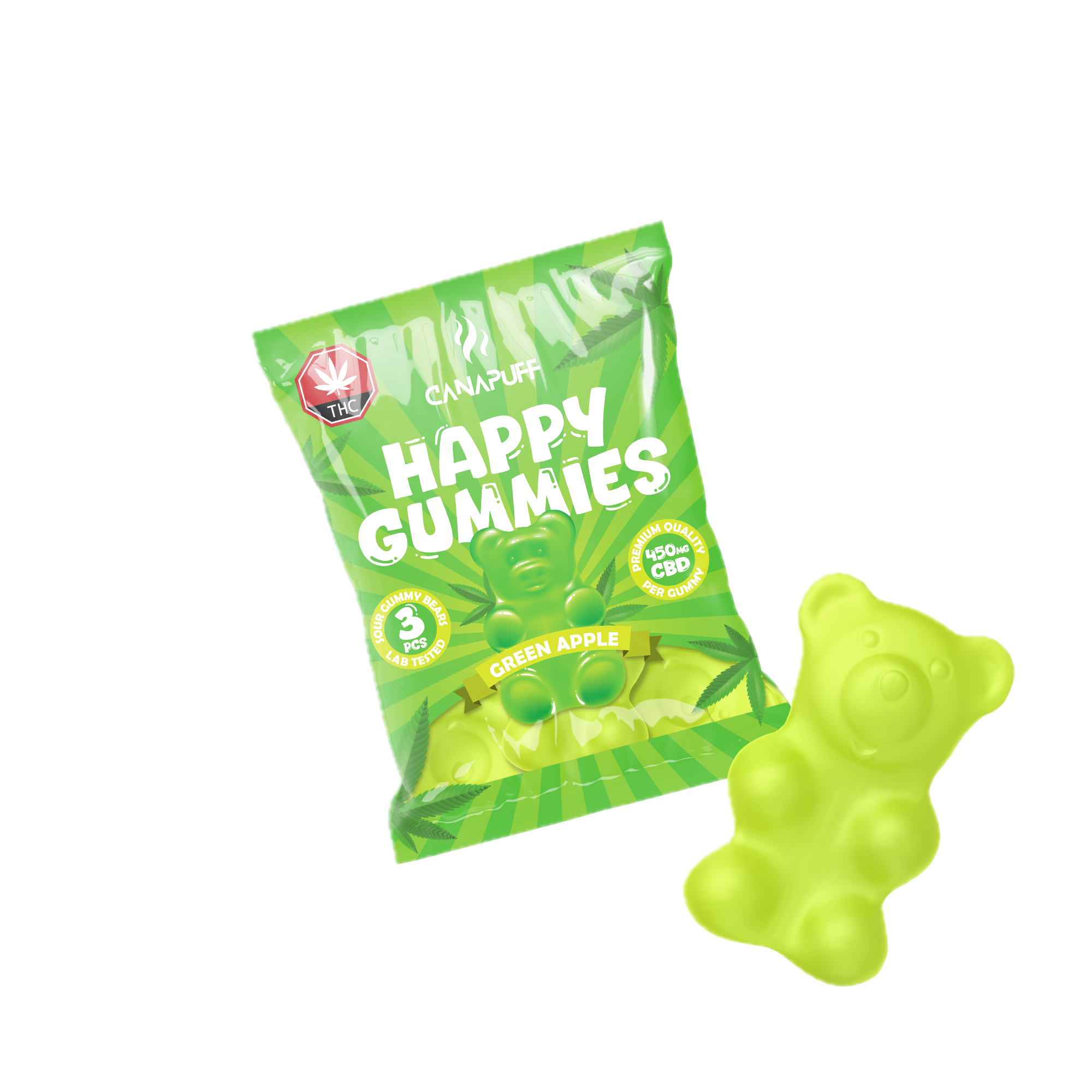 CBD Gummies Pomme verte