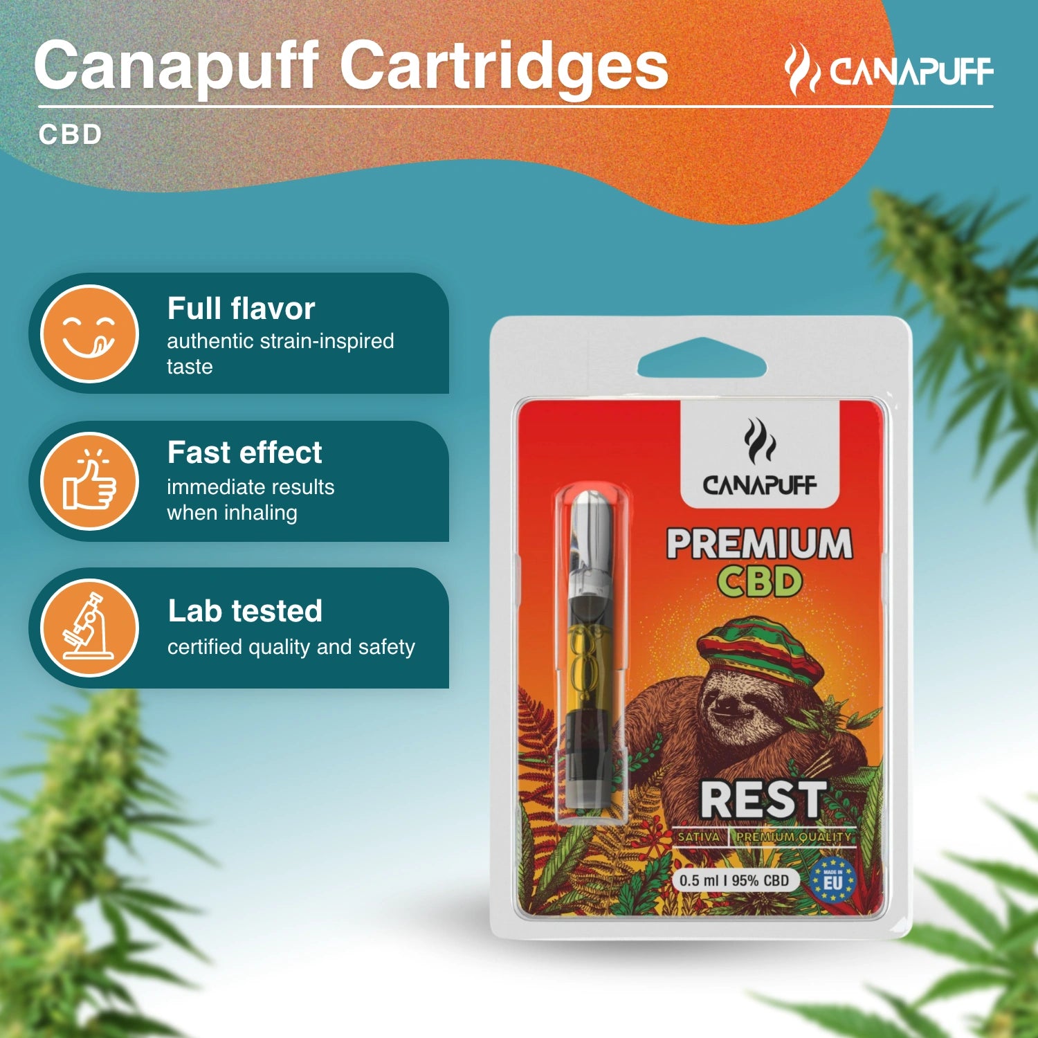 REST - CBD 95% - cartouche - Canapuff