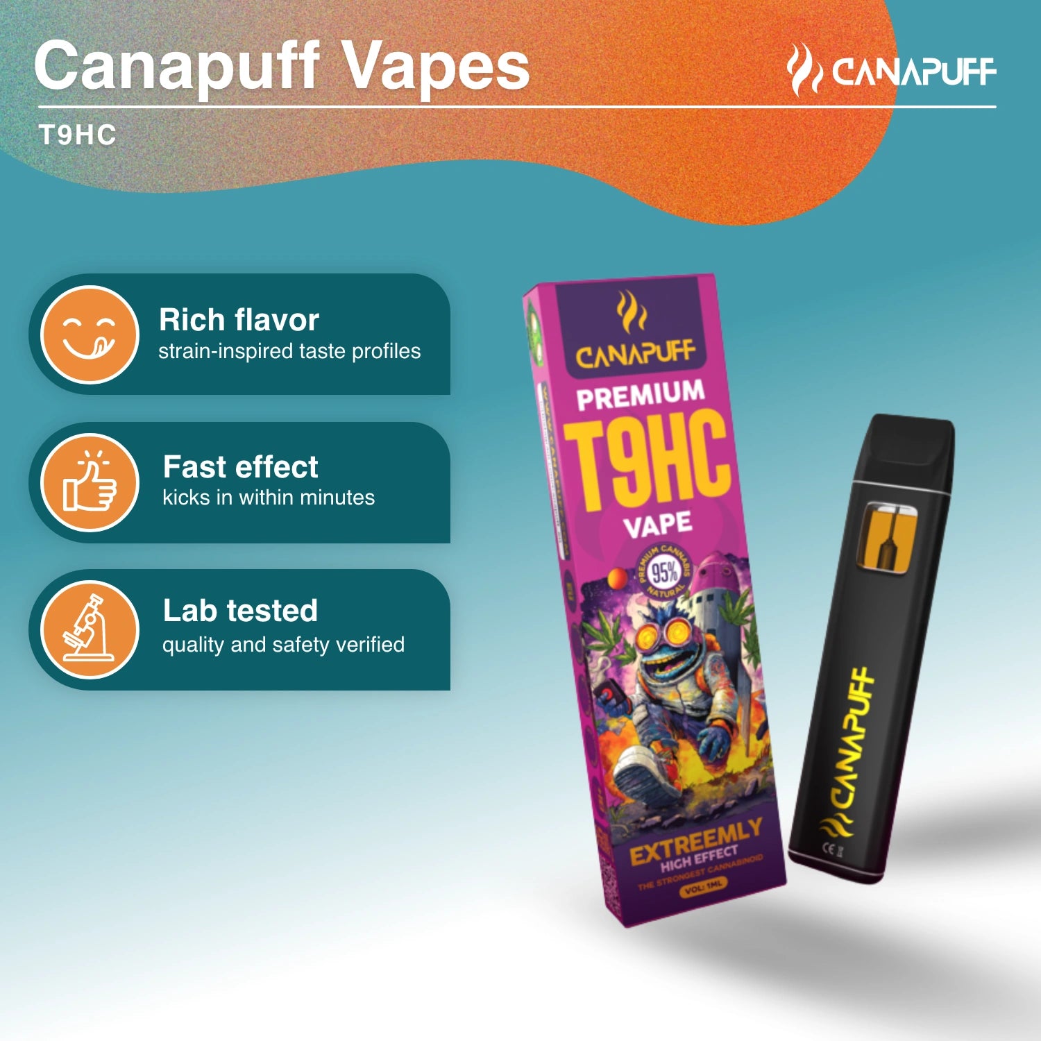 Extremement 95% T9HC – Vape – 1ml - Canapuff