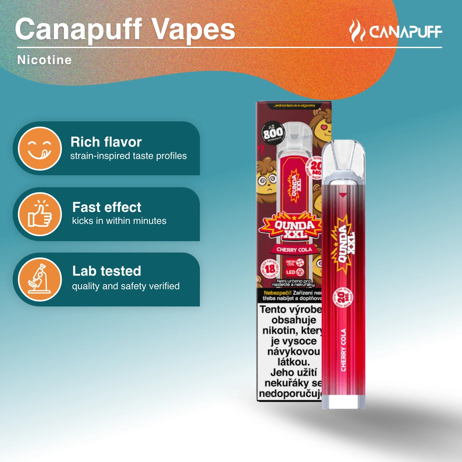 Qunda XXL Cherry Cola - Vape Nicotine - Canapuff