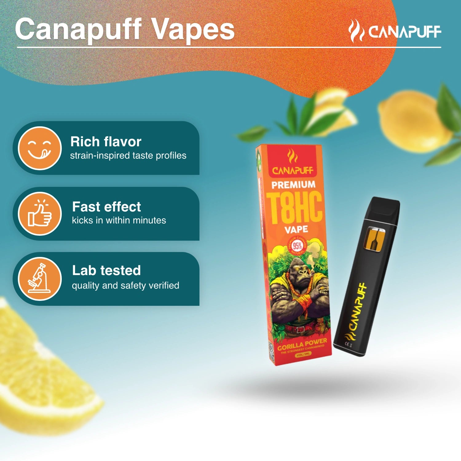 T8HC Vape Gorilla Power 95 % 1 ml