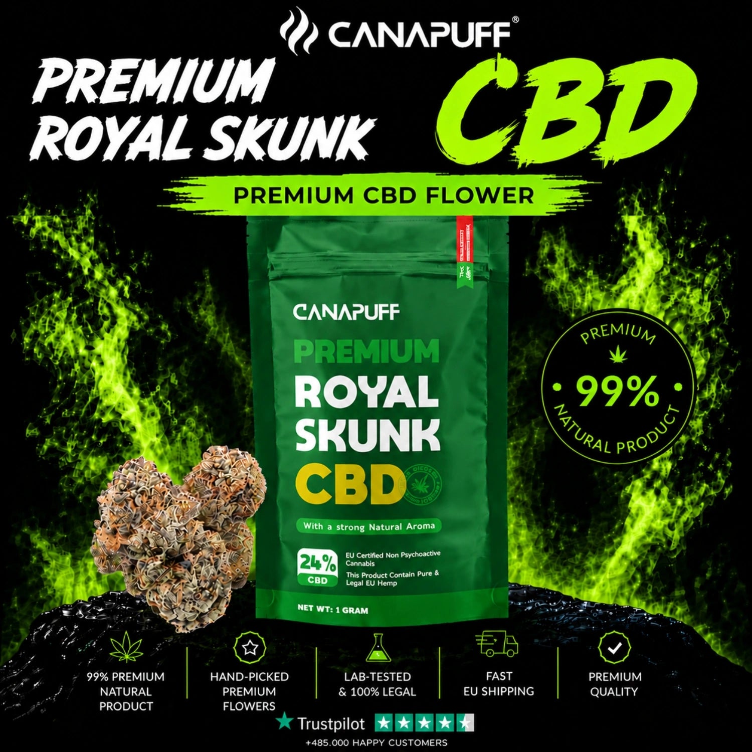 CBD Fleurs Royal Skunk 24%