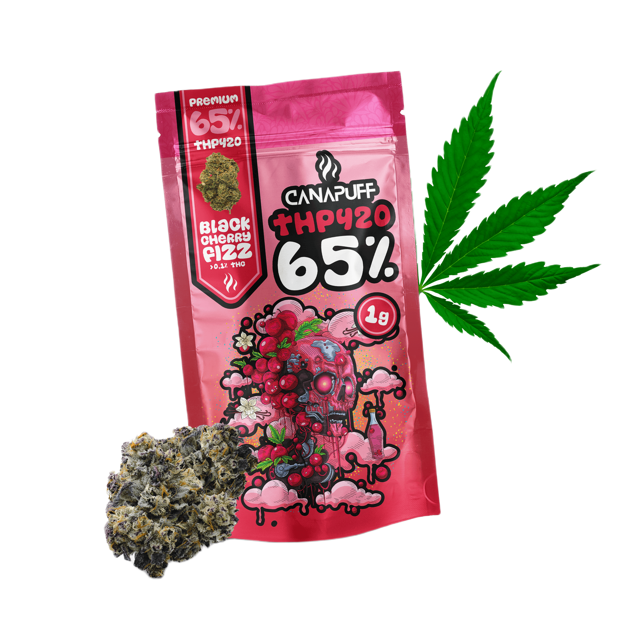 THP420 Fleurs Cerise noire pétillante 65%