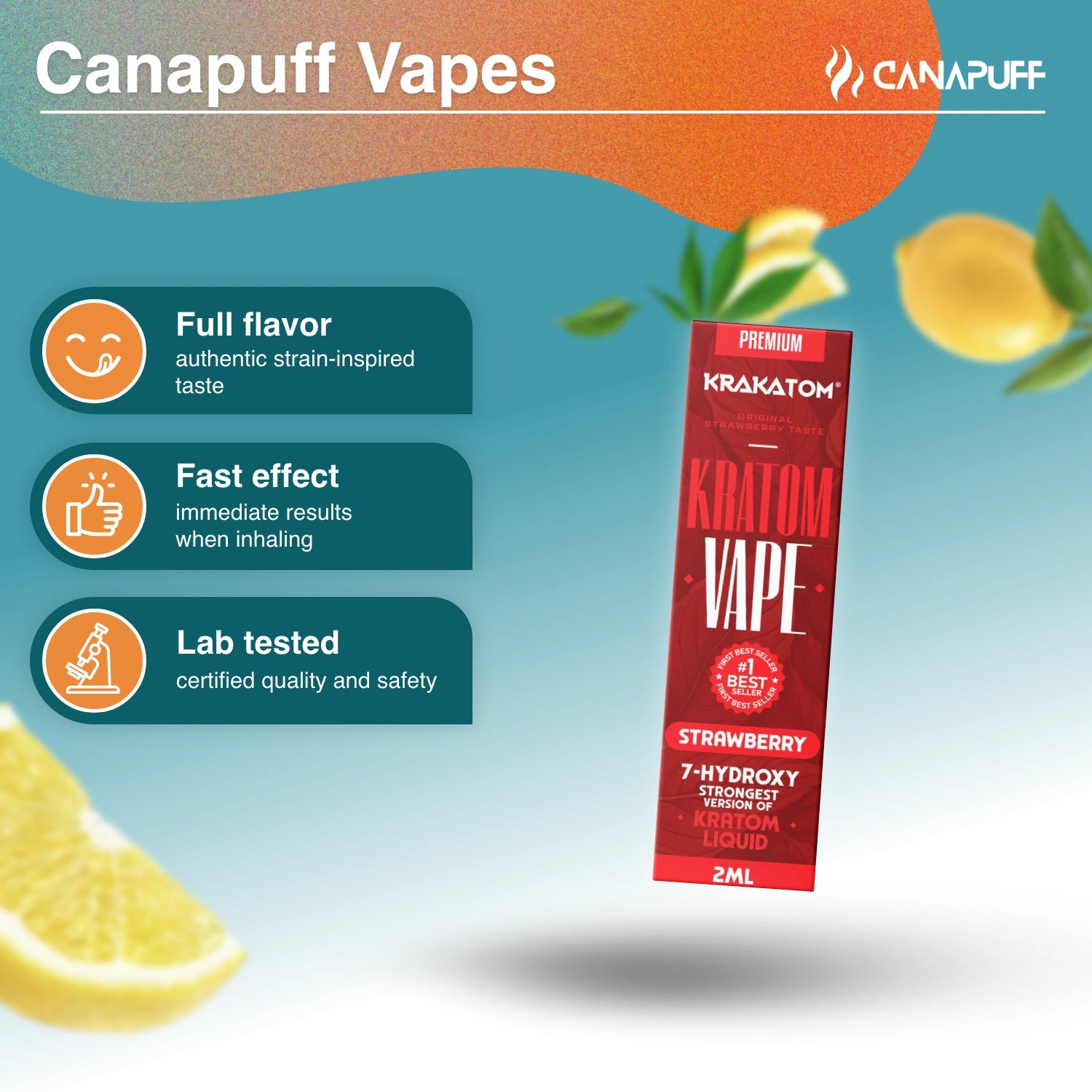 Krakatom 7-Hydroxy Kratom Vape Strawberry
