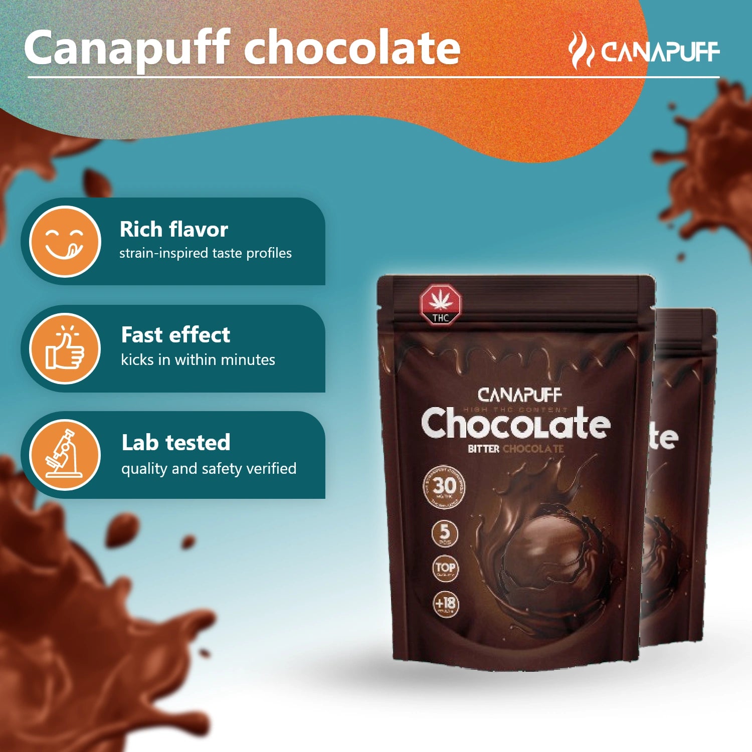 Chocolat amer au THC