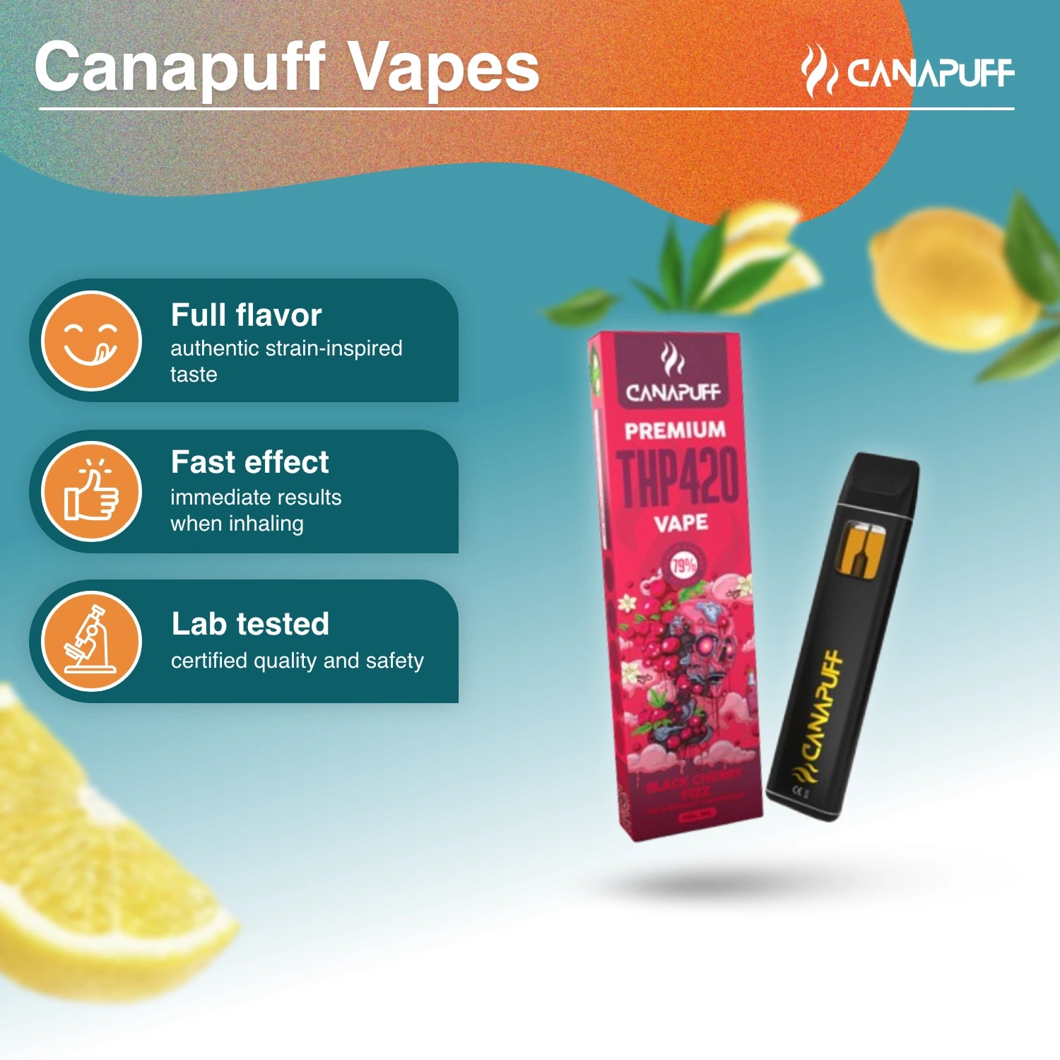 THP420 Vape Cerise noire pétillante 79 % 1 ml