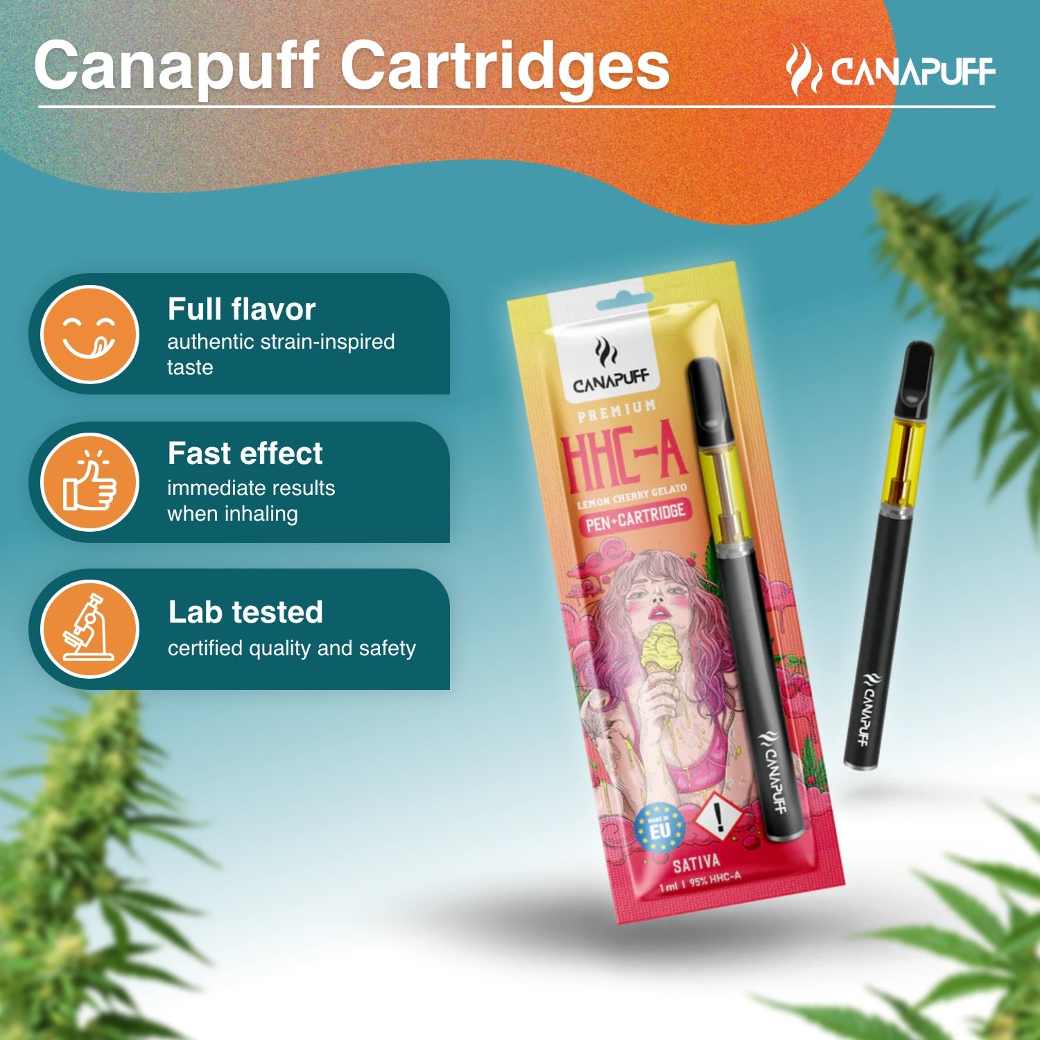 HHC-A Pen+Cartouche Lemon Cherry Gelato 95 %