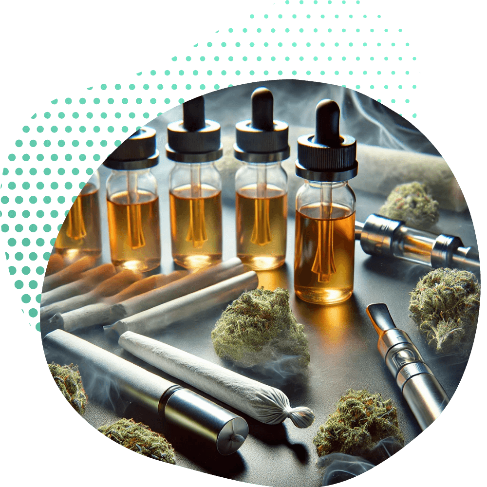 Huile CBD, joints et appareils de vape