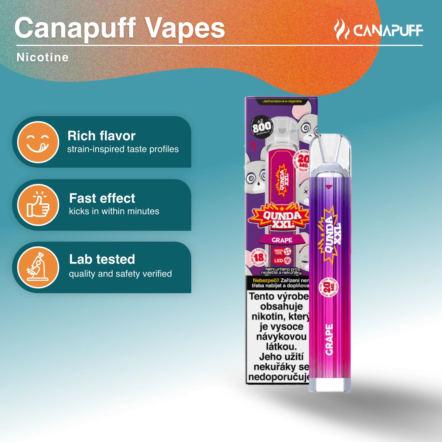 Qunda XXL Grape - Vape Nicotine - Canapuff