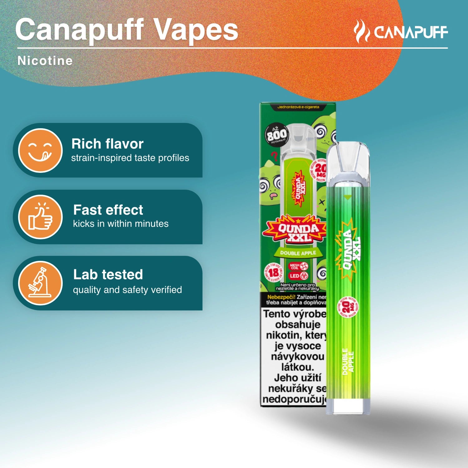 Qunda XXL Double Apple - Vape Nicotine - Canapuff