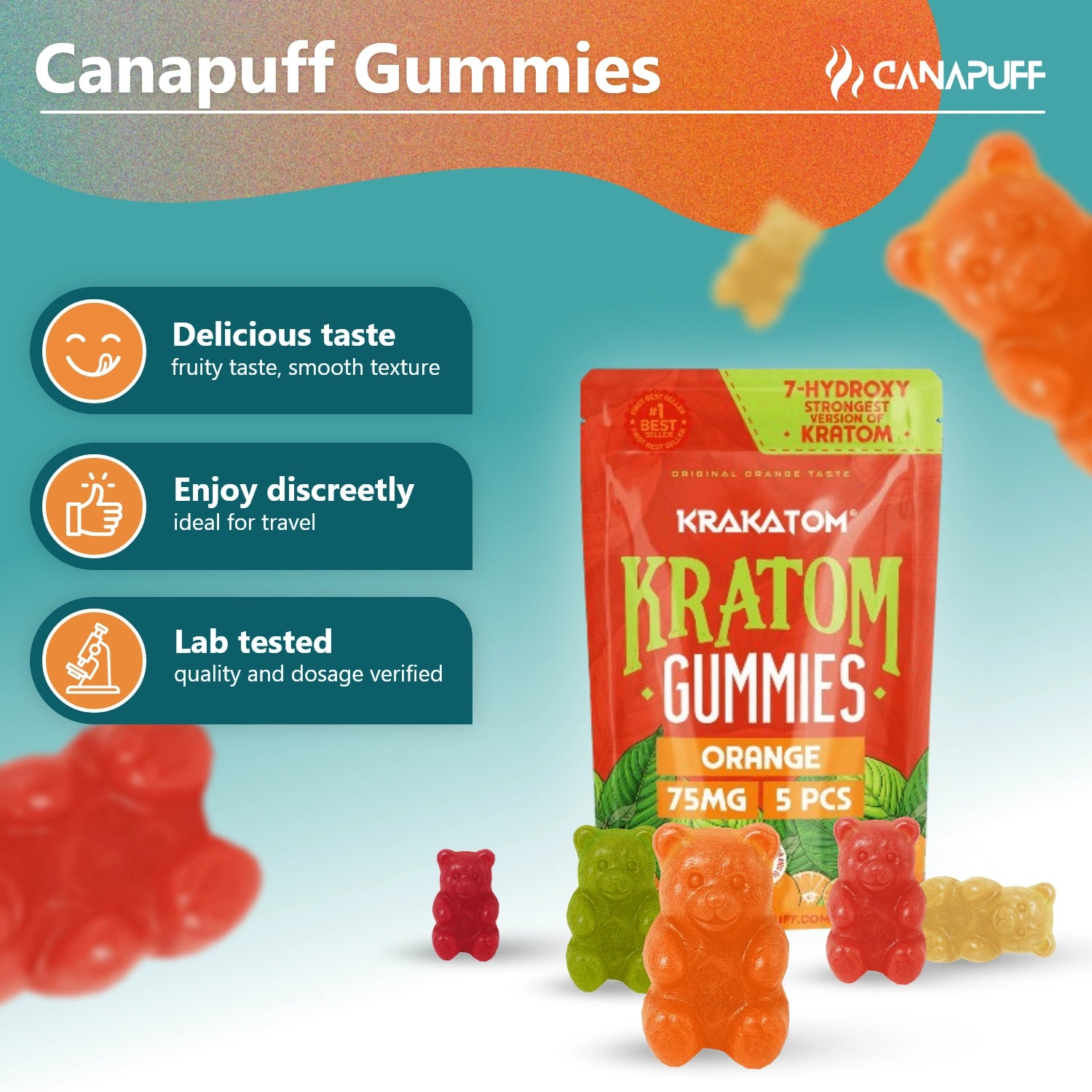7-Hydroxy Kratom Gummies Orange