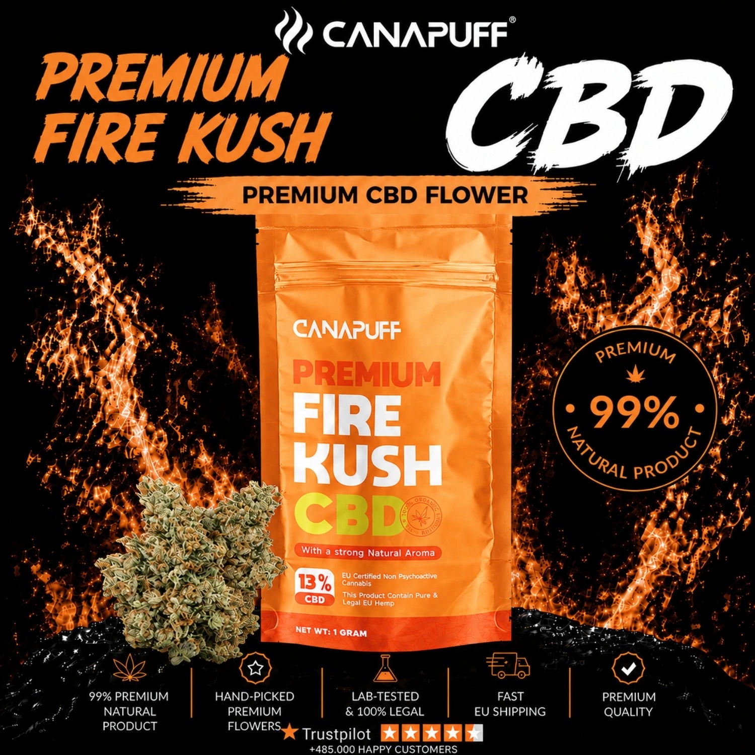 CBD Fleurs Fire Kush 13 %