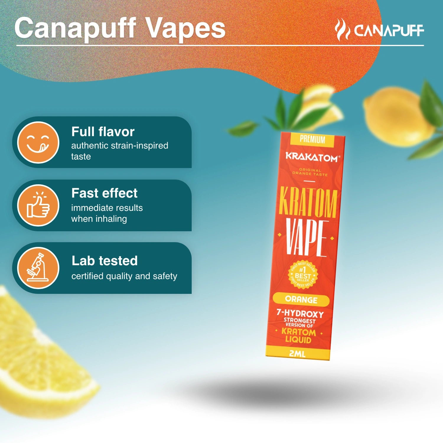 Krakatom 7-Hydroxy Kratom Vape Orange